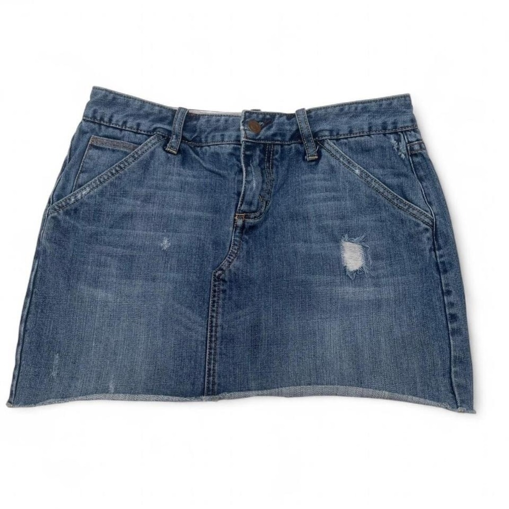 Denim laboratory mini skirt